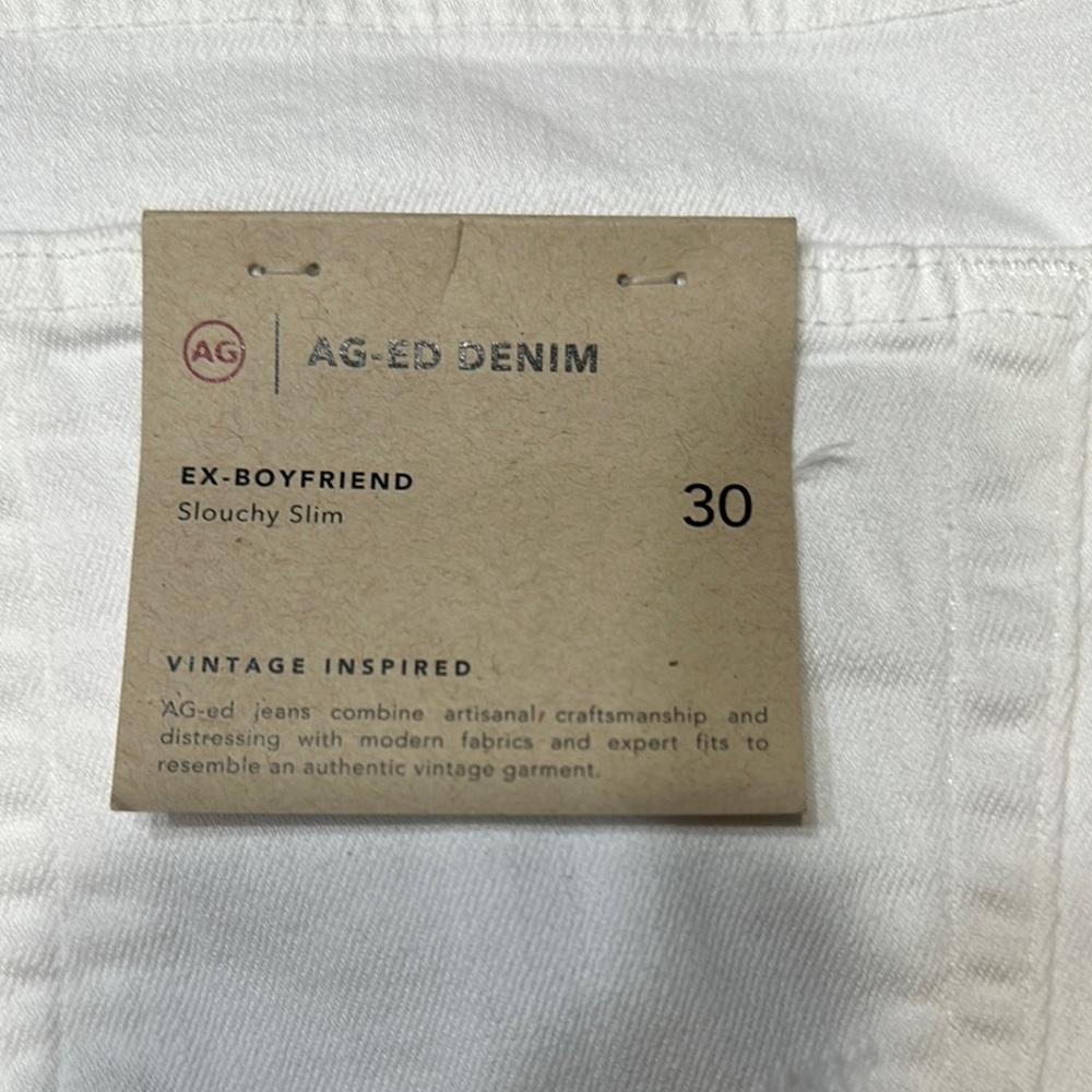 AG Adriano Goldschmied Women's White Boyfriend Jeans - Picture 3 of 8